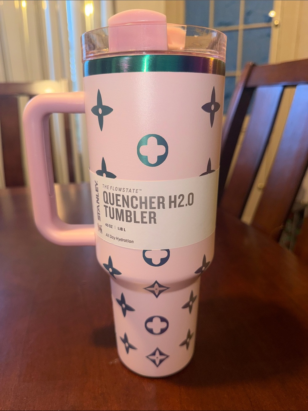 Stanley Pink Quencher LV Tumbler with Metallic Accents